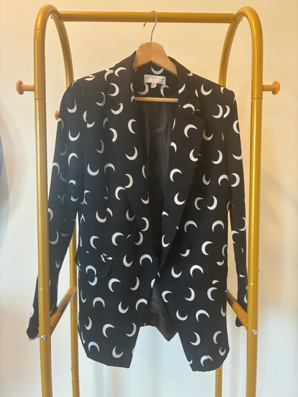 Black Crescent Print Blazer